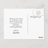 写真卒業Thank フェイク You Gold Foil紙吹雪 ポストカード (裏面)