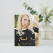 写真卒業Thank フェイク You Gold Foil ポストカード (スタンド正面)