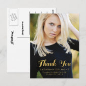 写真卒業Thank フェイク You Gold Foil ポストカード (正面/裏面)