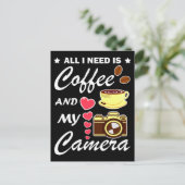 写真及びコーヒーおもしろい引用文 ポストカード (スタンド正面)