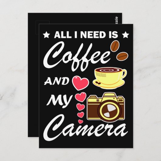 写真及びコーヒーおもしろい引用文 ポストカード (正面/裏面)