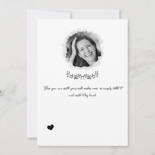 *写真名お誕生日ケーキかわいい予測できな女の子 招待状 (裏面)