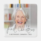 写真名の年の初めてのクリスマス 退職した セラミックオーナメント (正面)