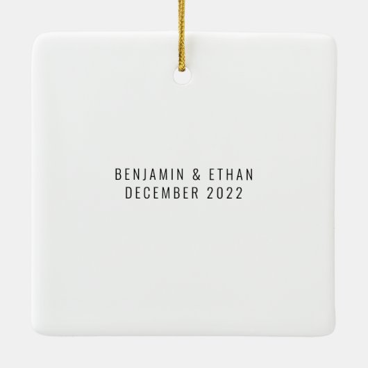 写真名の年初めてのクリスマスビッグブラザーセラミ セラミックオーナメント (裏面)