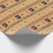 写真名エイジエスニックボヘミアンピーチフクロウ誕生日 ラッピングペーパー (角)