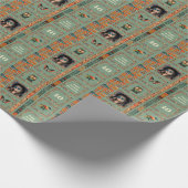 写真名エージエスニックボヘミアンダークグリーン誕生日 ラッピングペーパー (角)