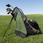 写真名パーソナライズされた写真 ゴルフタオル (グリーン)