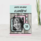 写真名ピンクミント18th birthdayを追加 カード (正面)