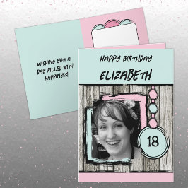 写真名ピンクミント18th birthdayを追加 カード
