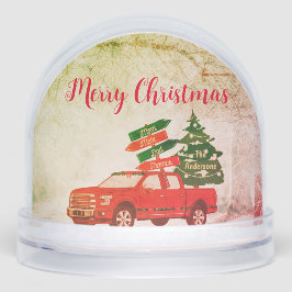 写真名レッドトラックメリーレトロヴィンテージクリスマス