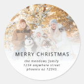 写真名差出人住所メリークリスマス ラウンドシール (正面)