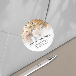 写真名差出人住所メリークリスマス ラウンドシール