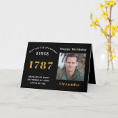 写真名年黒金ゴールド誕生日カード カード (黄色い花)