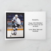 写真名年齢文字ジャージー番号ホッケースポーツ カード (内部)