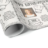 写真名年齢文字最高の調理師誕生日 ラッピングペーパー (ロールコーナー)