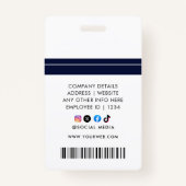 写真名従業員IDバッジ |ネイビーホワイト バッジ (裏面)