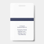 写真名従業員IDバッジ |ネイビーホワイト バッジ (裏面)