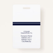 写真名従業員IDバッジ |ネイビーホワイト バッジ (裏面)