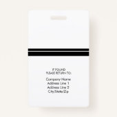 写真名従業員IDバッジ |白黒 バッジ (裏面)