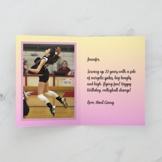 写真名気持ちスポーツテーマバレーボール カード (内部)