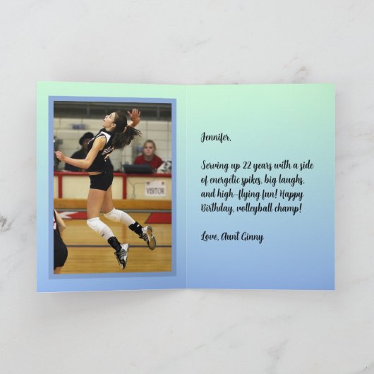 写真名気持ちスポーツテーマバレーボール カード (内部)
