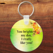 写真名水彩フローラ緑の花バラ キーホルダー (裏面)