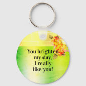 写真名水彩フローラ緑の花バラ キーホルダー (裏面)