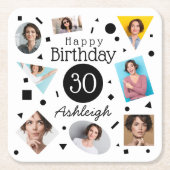写真名30th Birthday スクエアペーパーコースター (正面)