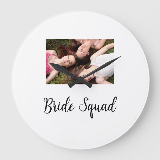 写真名bridesmaid squad花嫁パーティーの追加 ラージ壁時計 (正面)