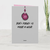 写真名gray magenta 30th birthdayを追加 カード (裏面)