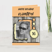 写真名orange yellow 16th birthdayを追加 カード (正面)