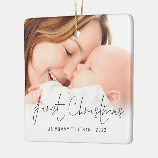 写真名Year初めてのクリスマスをMommyとして セラミックオーナメント (左)