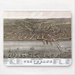 写真地図クリーブランド – オハイオ州 – 1877 マウスパッド