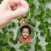 写真大切メモリーマザーズデイシルバーラウンドK キーホルダー (手)