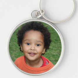 写真大切メモリーマザーズデイシルバーラウンドK キーホルダー