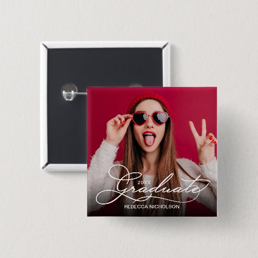 写真大学院お祝い 缶バッジ (正面&裏面)