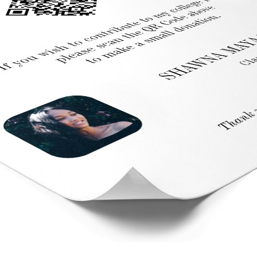 写真大学院の大学の基金の寄付QRコード署名 ポスター (角)