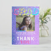 写真大学院ガーリー8年生タイポグラフィ サンキューカード (スタンド正面)