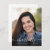 写真大学院スクリプト卒業パーティー招待状 招待状 (正面/裏面)