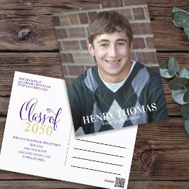 写真大学院モダンシンプルミニマル紫 ポストカード