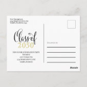 写真大学院モダンシンプルミニマル金ゴールドブラック ポストカード (裏面)