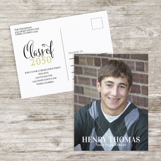 写真大学院モダンシンプルミニマル金ゴールドブラック ポストカード