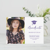 写真大学院卒業発表パープル 案内状 (スタンド正面)