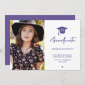 写真大学院卒業発表パープル 案内状 (正面/裏面)