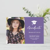 写真大学院卒業発表パープル 案内状 (スタンド正面)