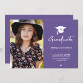 写真大学院卒業発表パープル 案内状 (正面/裏面)