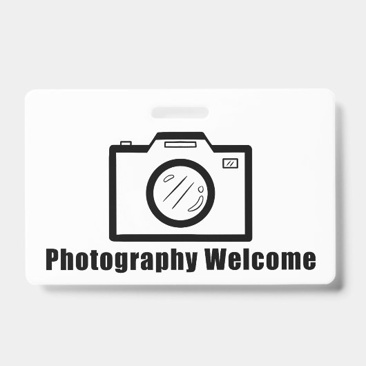 写真大歓迎！ バッジ (正面)