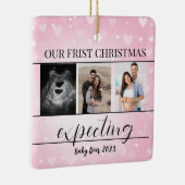 写真妊娠の新しい親1番目のクリスマス セラミックオーナメント (右)
