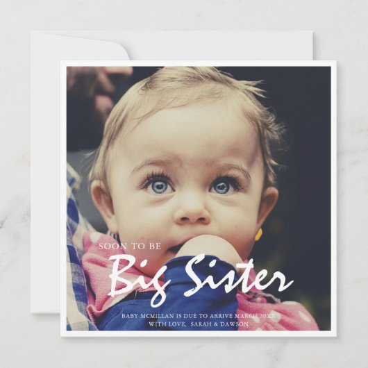 写真妊娠ビッグシスターピンクの発表 案内状 (正面)