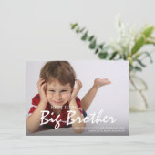 写真妊娠ビッグブラザーブルーの告知カード 案内状 (スタンド正面)